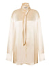 Alberta Ferretti women's beige satin blouse