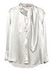 Alberta Ferretti Women's Satin Blouse with Silver Knot