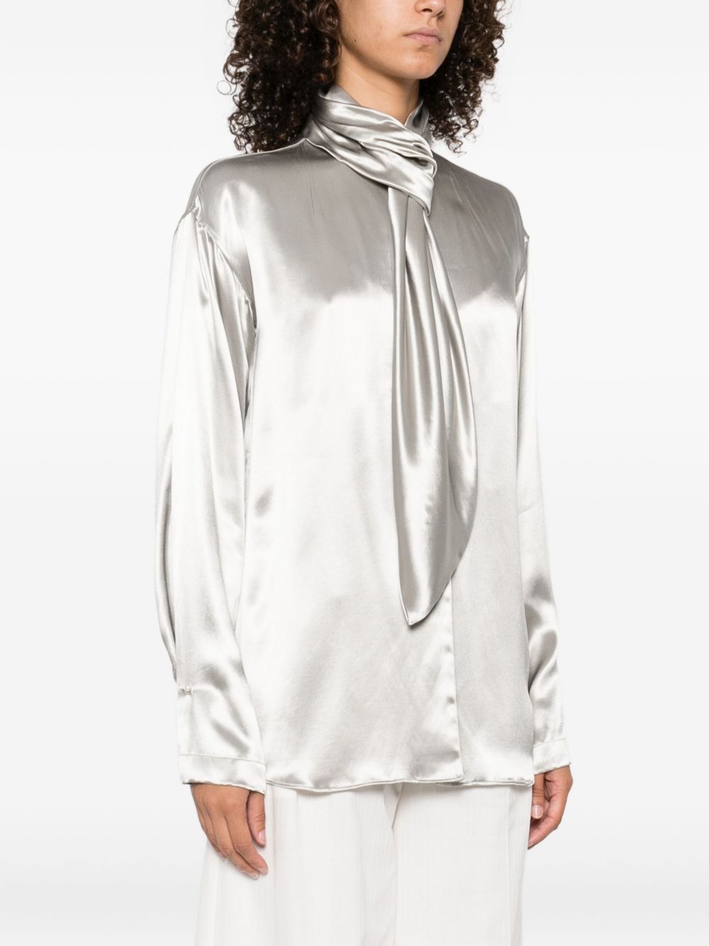 Blusa in raso con nodo in argento Alberta Ferretti - donna 