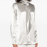 Blusa in raso con nodo in argento Alberta Ferretti - donna 