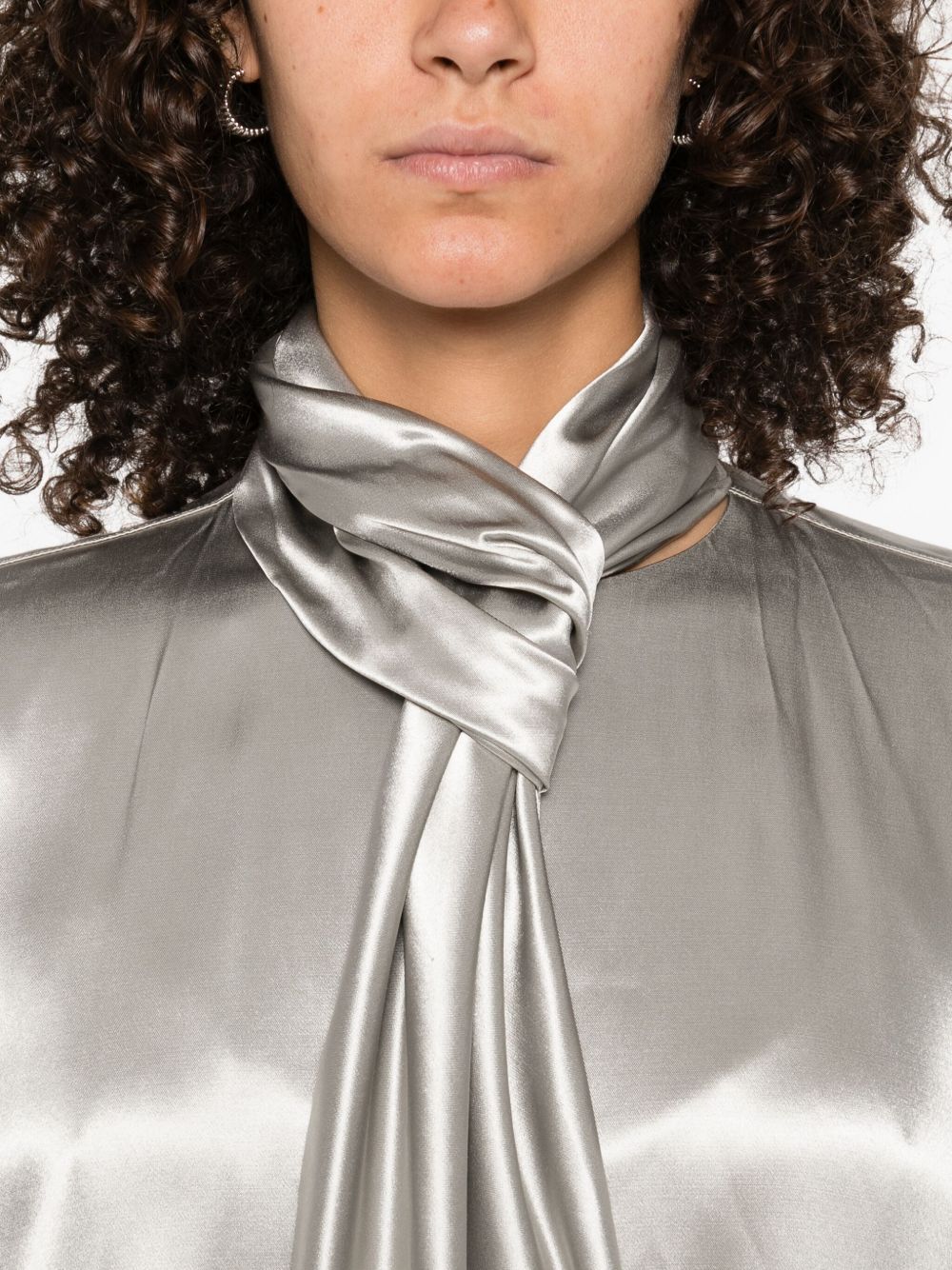 Blusa in raso con nodo in argento Alberta Ferretti - donna 