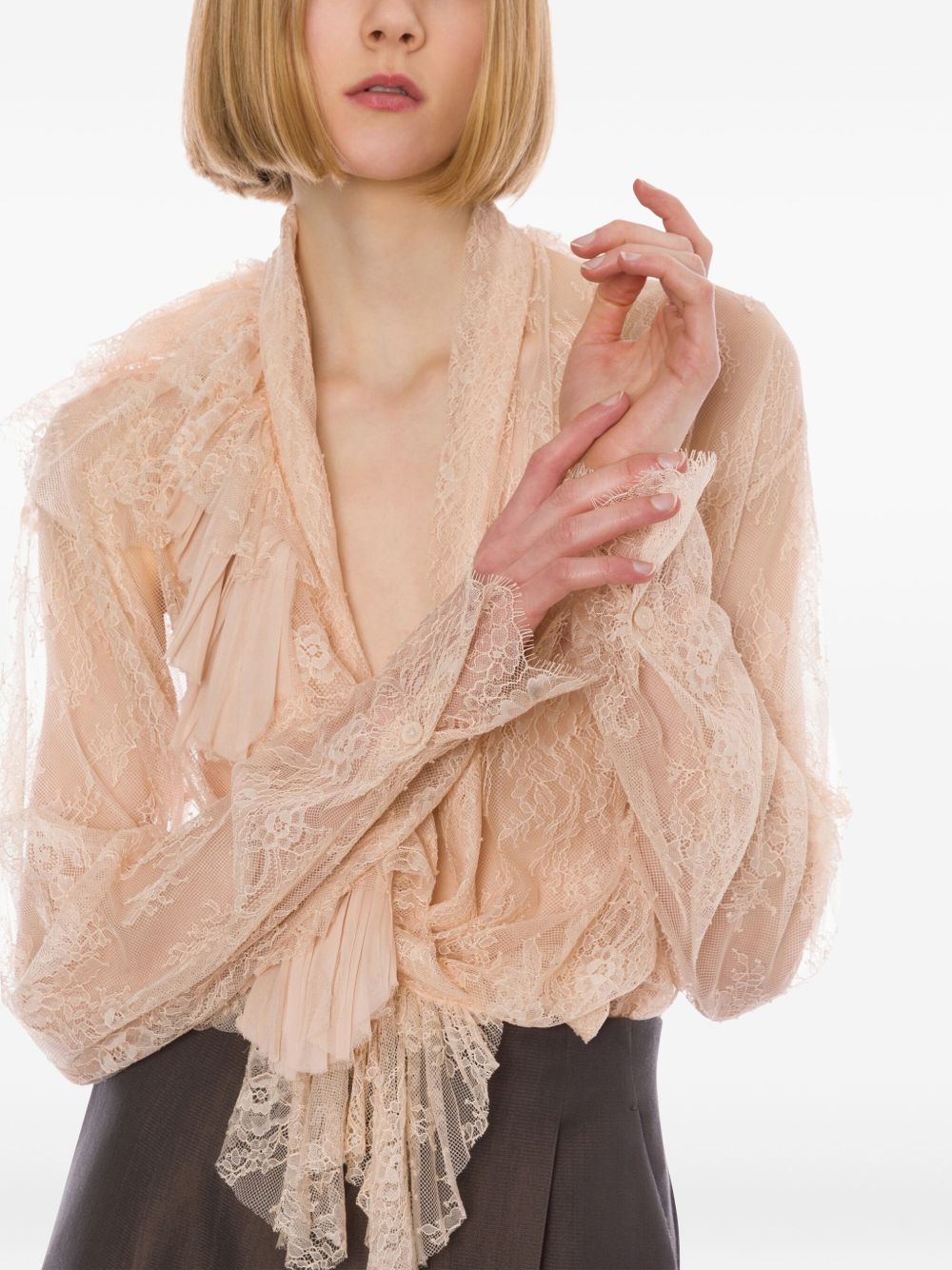 Blusa in pizzo rosa Alberta Ferretti - donna 