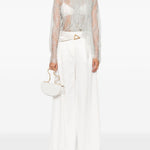 Blusa in pizzo grigio chiaro Alberta Ferretti - donna 