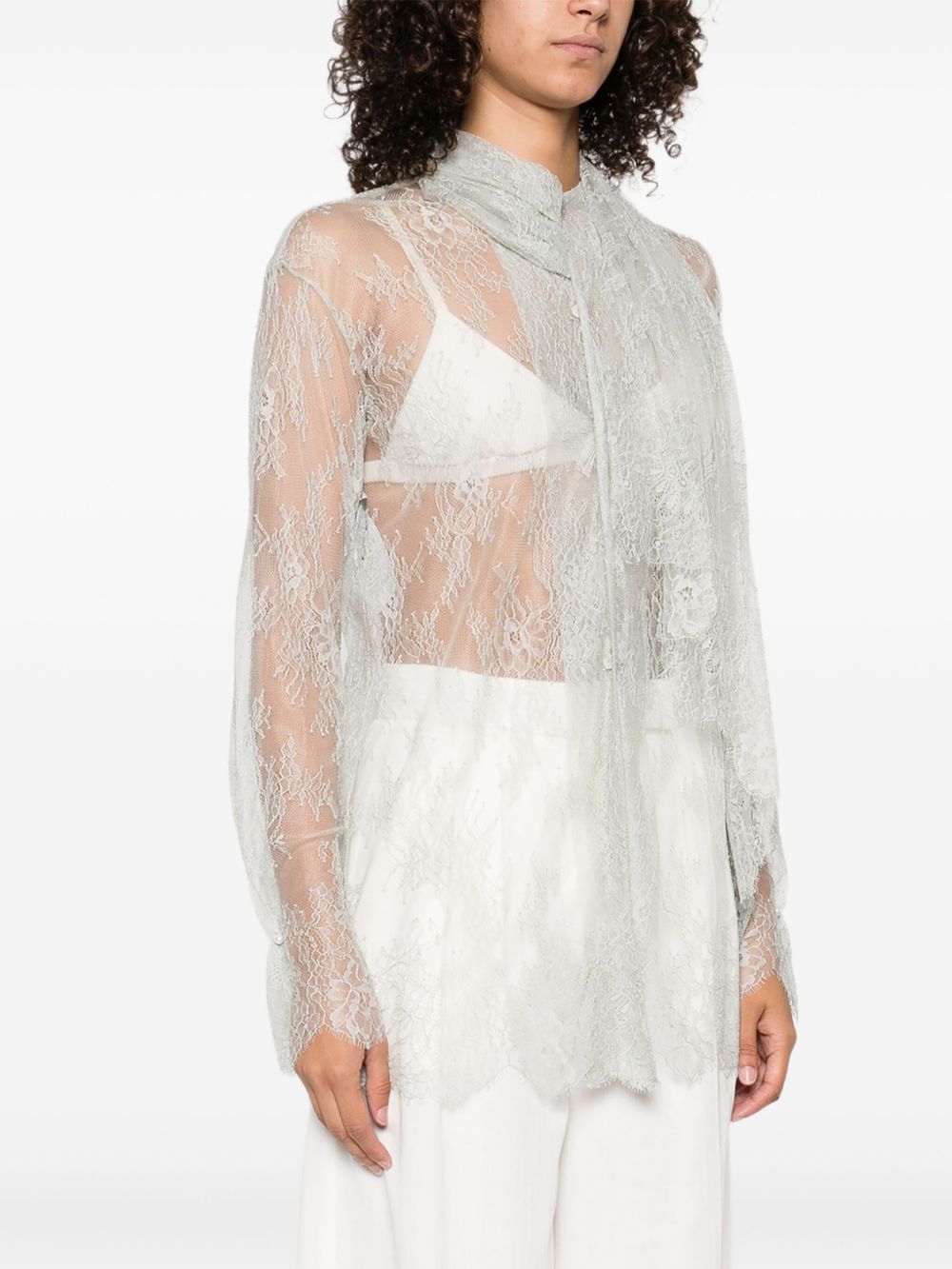 Blusa in pizzo grigio chiaro Alberta Ferretti - donna 