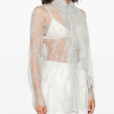 Blusa in pizzo grigio chiaro Alberta Ferretti - donna 