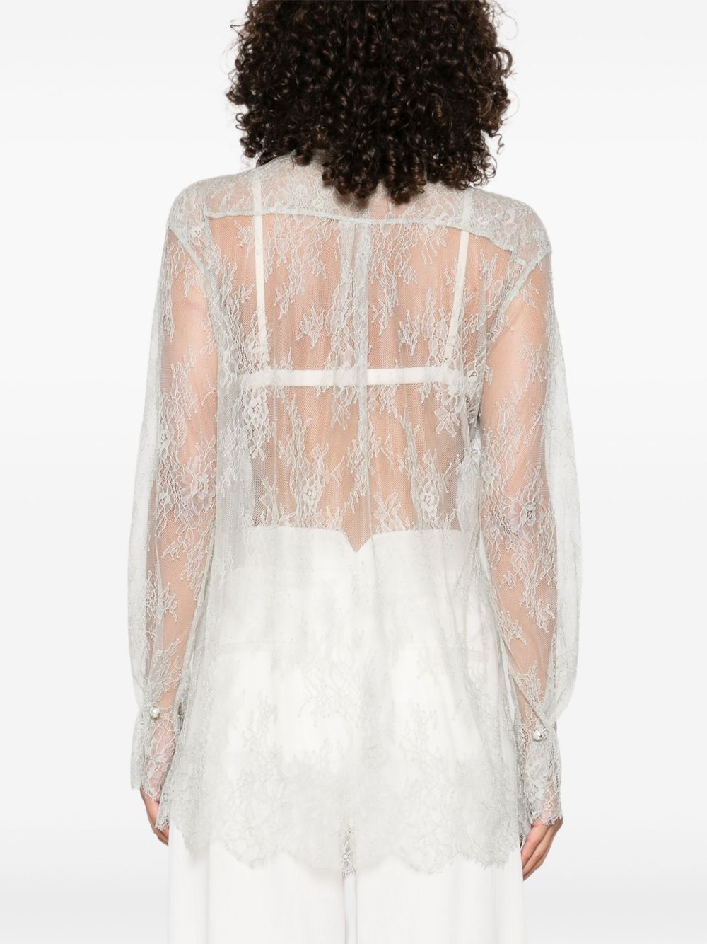 Blusa in pizzo grigio chiaro Alberta Ferretti - donna 