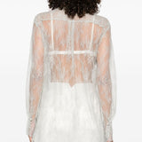 Blusa in pizzo grigio chiaro Alberta Ferretti - donna 