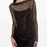 Abito con strato in rete in nero Alberta Ferretti - donna 