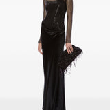 Abito con strato in rete in nero Alberta Ferretti - donna 