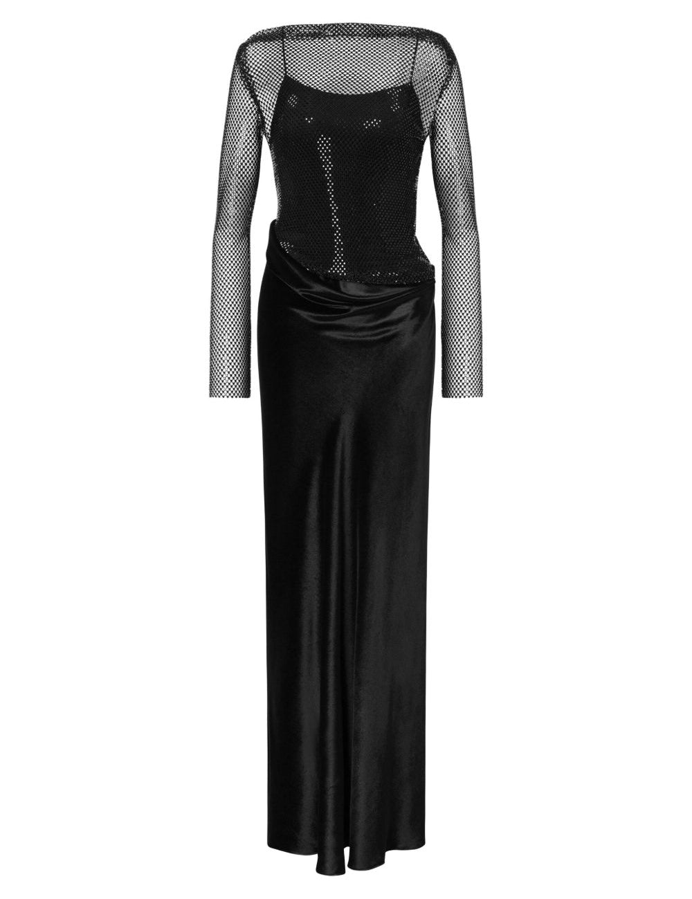Abito con strato in rete in nero Alberta Ferretti - donna 