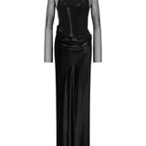 Abito con strato in rete in nero Alberta Ferretti - donna 