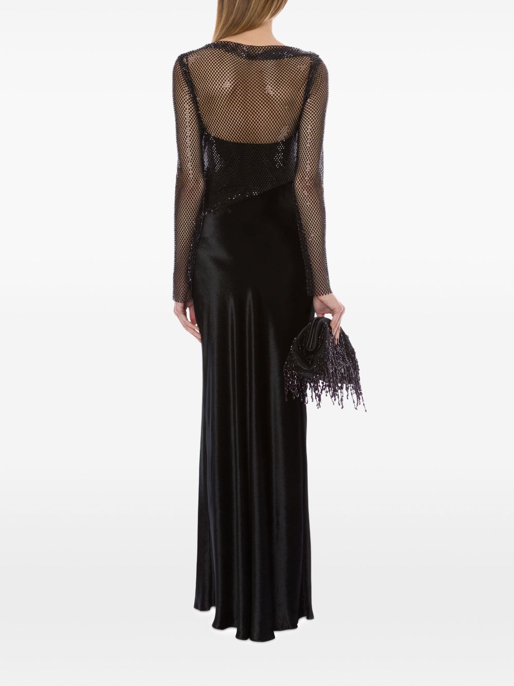 Abito con strato in rete in nero Alberta Ferretti - donna 