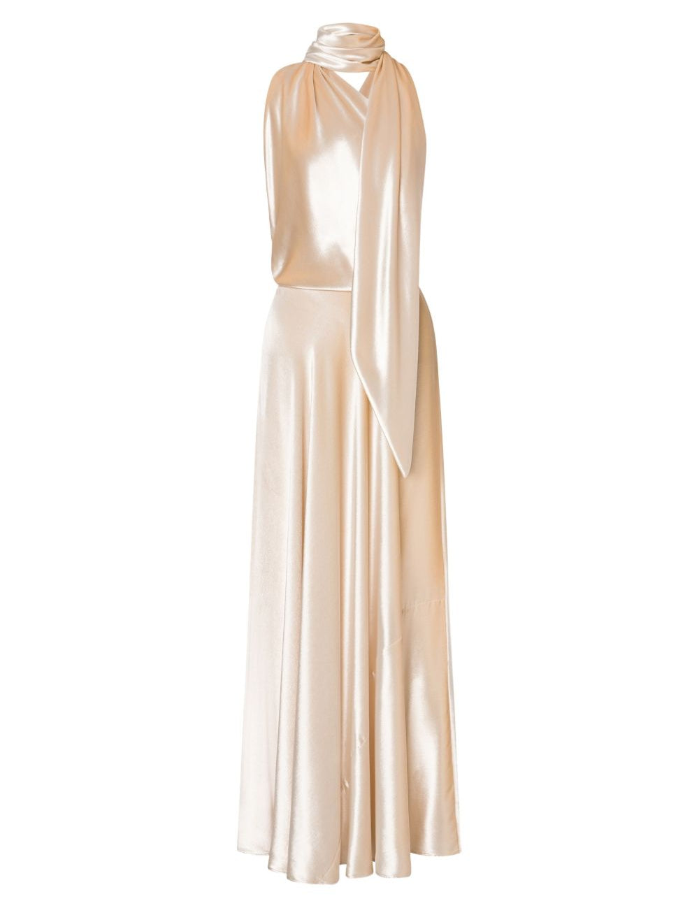 Abito lungo in raso in avorio Alberta Ferretti - donna 