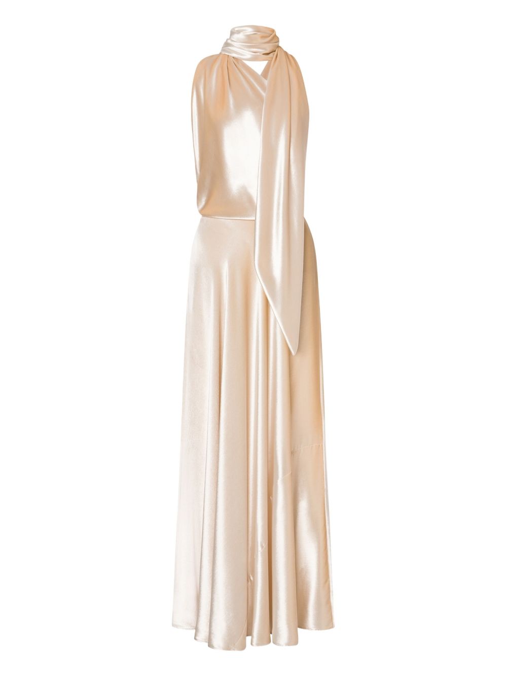 Abito lungo in raso in avorio Alberta Ferretti - donna 