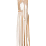 Abito lungo in raso in avorio Alberta Ferretti - donna 