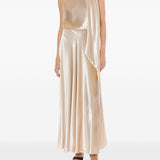 Abito lungo in raso in avorio Alberta Ferretti - donna 
