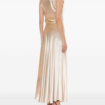 Abito lungo in raso in avorio Alberta Ferretti - donna 