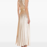 Abito lungo in raso in avorio Alberta Ferretti - donna 