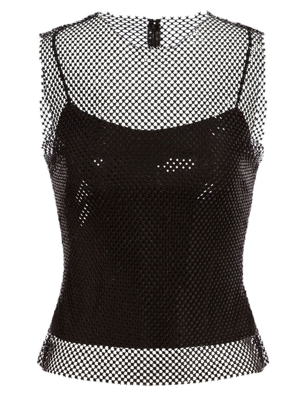 Canotta a rete in nero Alberta Ferretti - donna 