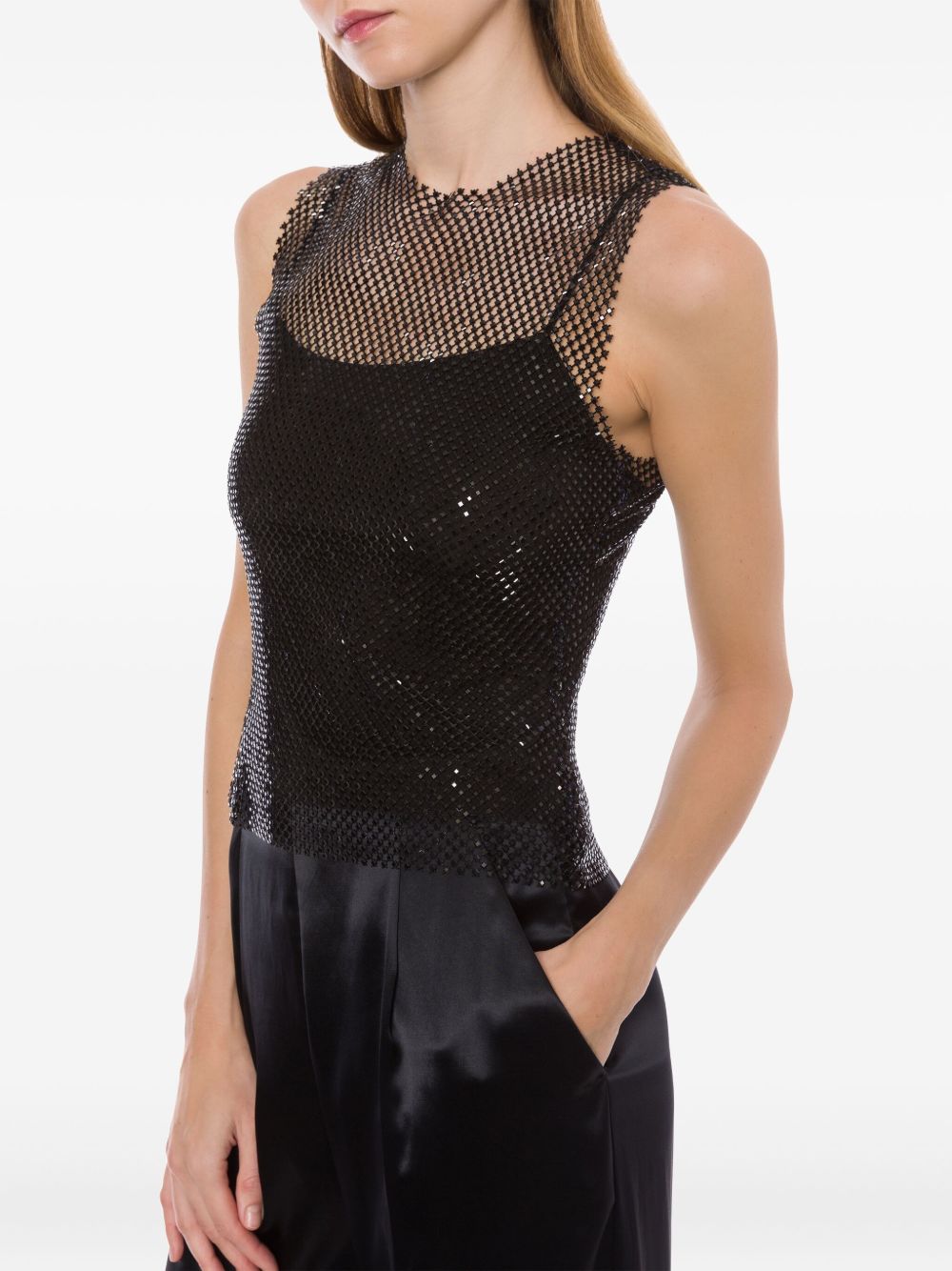 Canotta a rete in nero Alberta Ferretti - donna 