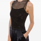 Canotta a rete in nero Alberta Ferretti - donna 