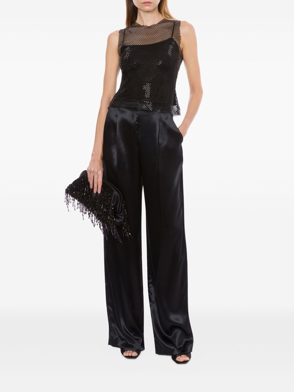 Canotta a rete in nero Alberta Ferretti - donna 