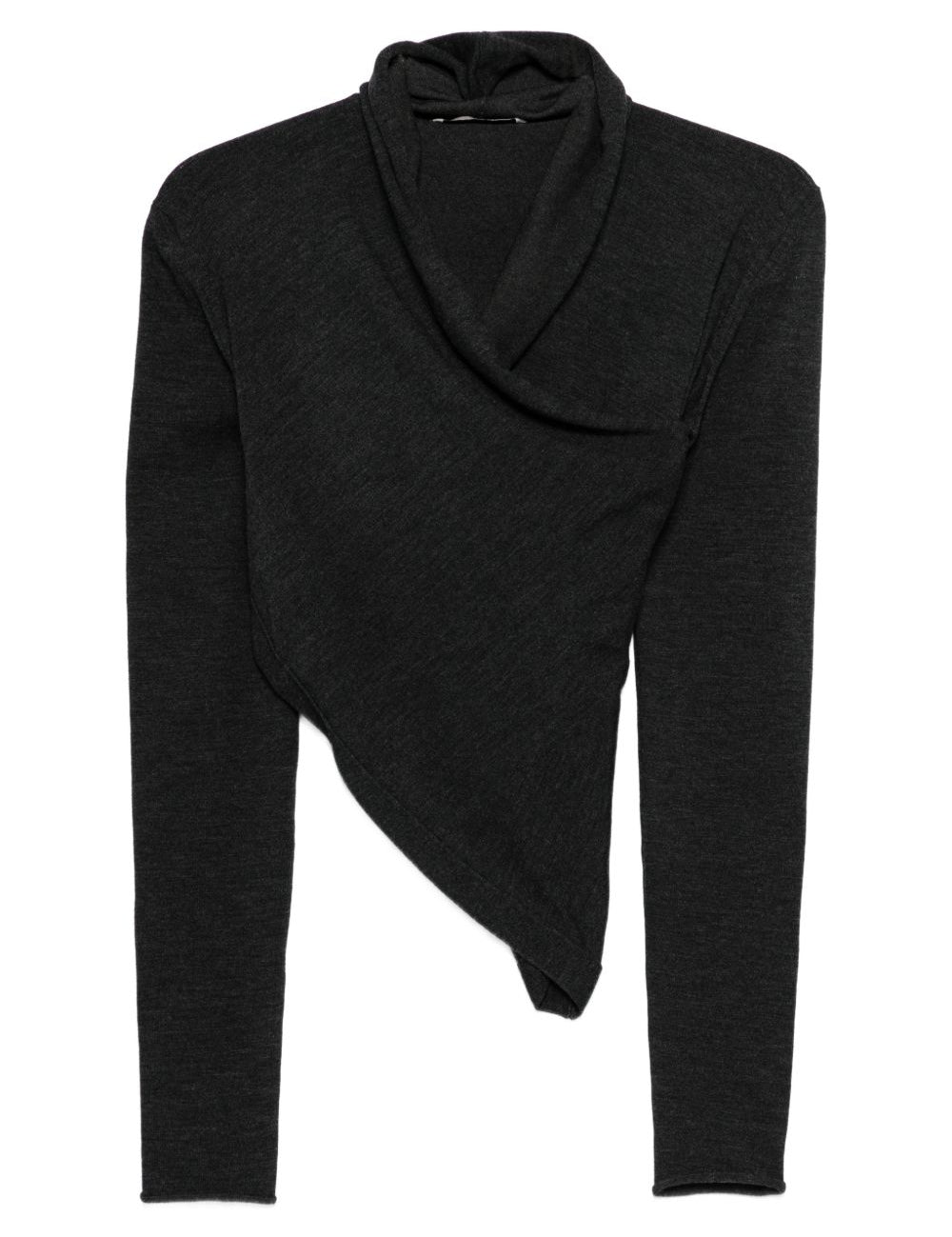 Maglione a maniche lunghe con design a incrocio in grigio Alberta ferretti - donna 