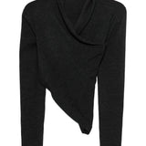 Maglione a maniche lunghe con design a incrocio in grigio Alberta ferretti - donna 