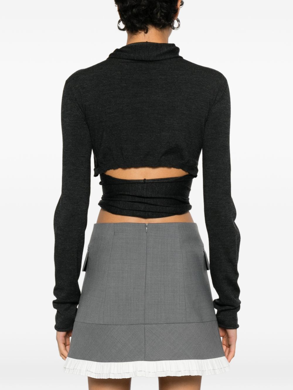 Maglione a maniche lunghe con design a incrocio in grigio Alberta ferretti - donna 