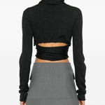 Maglione a maniche lunghe con design a incrocio in grigio Alberta ferretti - donna 