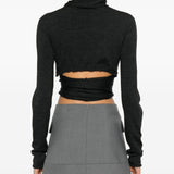 Maglione a maniche lunghe con design a incrocio in grigio Alberta ferretti - donna 