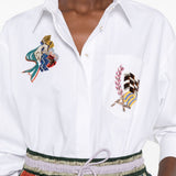 Camicia in cotone con ricami in bianco Alemais - donna 