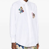 Camicia in cotone con ricami in bianco Alemais - donna 