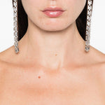 Orecchini lunghi in cristallo con frange in argento Alessandra rich - donna 