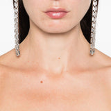 Orecchini lunghi in cristallo con frange in argento Alessandra rich - donna 