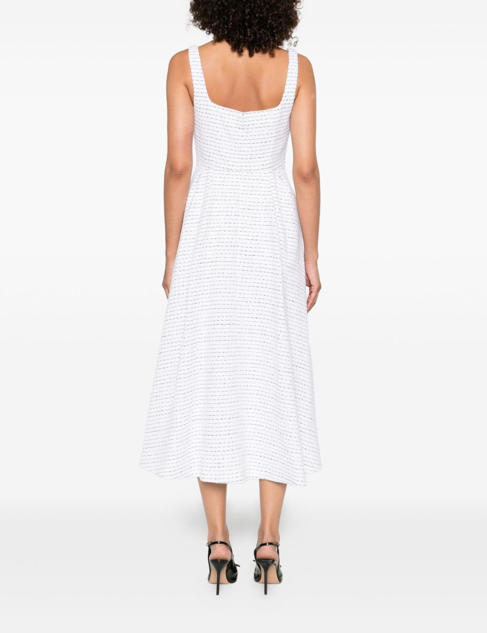 Abito smanicato a righe in bianco Alessandra Rich - donna 