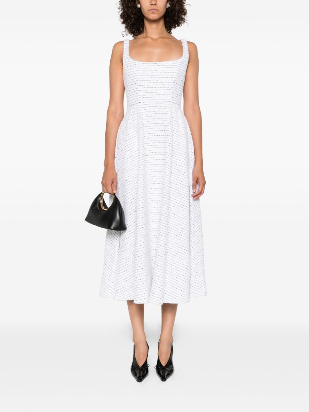 Abito smanicato a righe in bianco Alessandra Rich - donna 