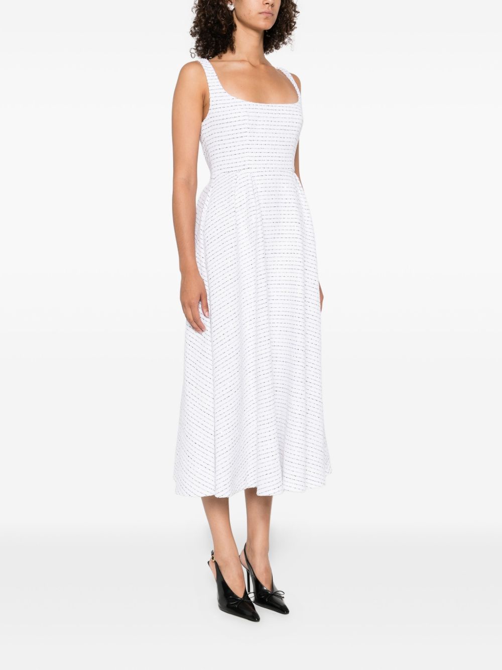 Abito smanicato a righe in bianco Alessandra Rich - donna 