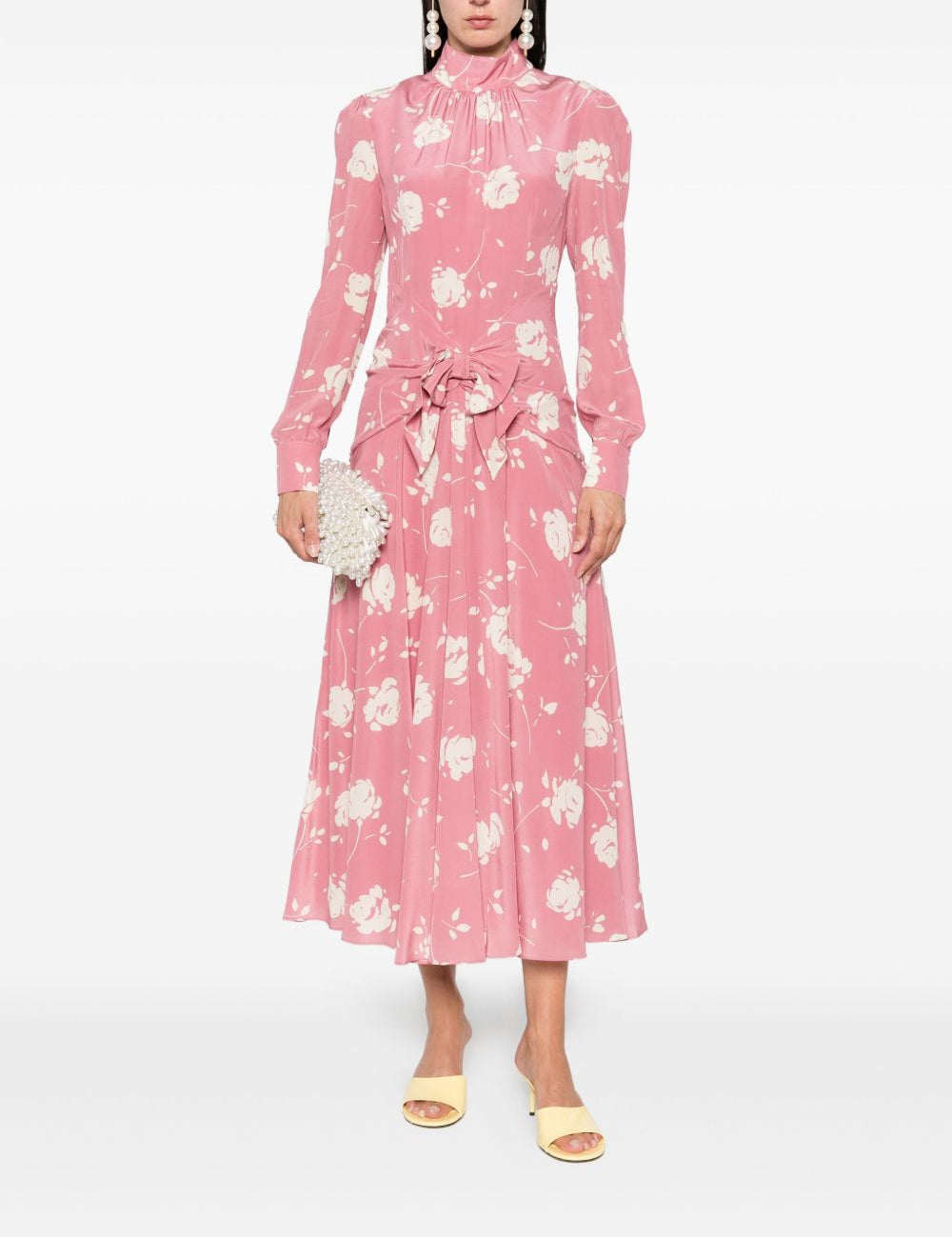 Abito con cintura e stampa  in rosa Alessandra Rich - donna 