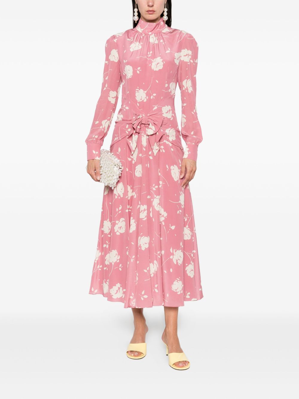 Abito con cintura e stampa  in rosa Alessandra Rich - donna 