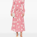 Abito con cintura e stampa  in rosa Alessandra Rich - donna 
