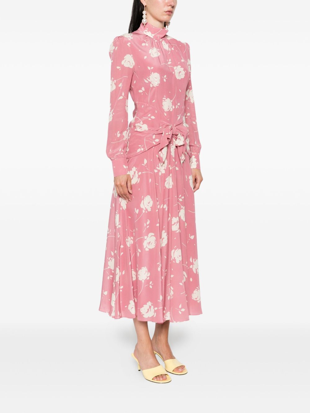Abito con cintura e stampa  in rosa Alessandra Rich - donna 
