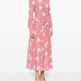 Abito con cintura e stampa  in rosa Alessandra Rich - donna 