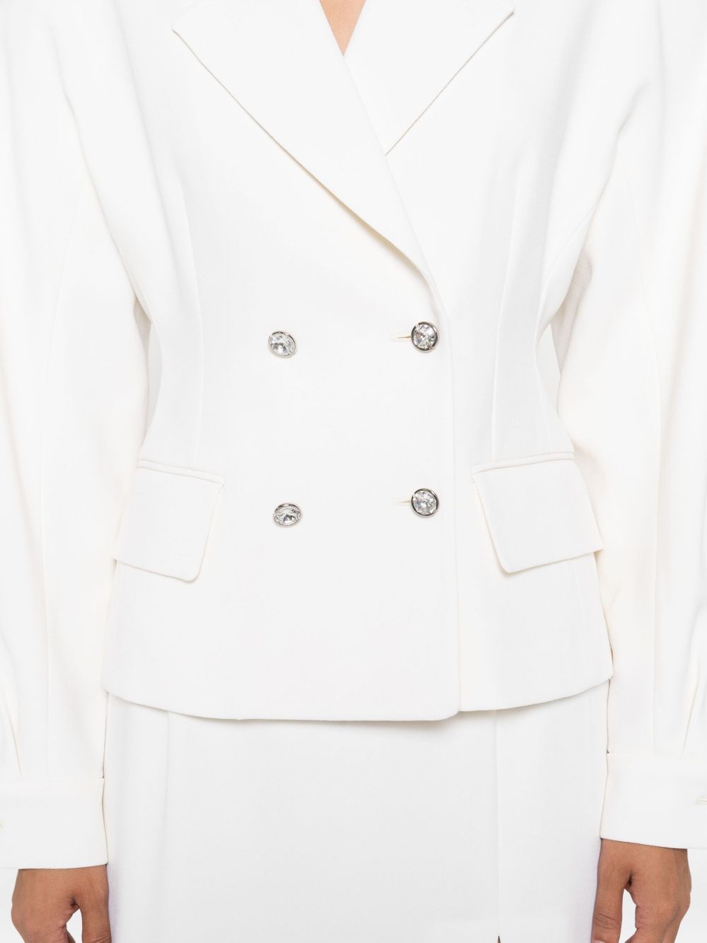 Giacca doppiopetto con decorazione in bianco Alessandra Rich - donna 