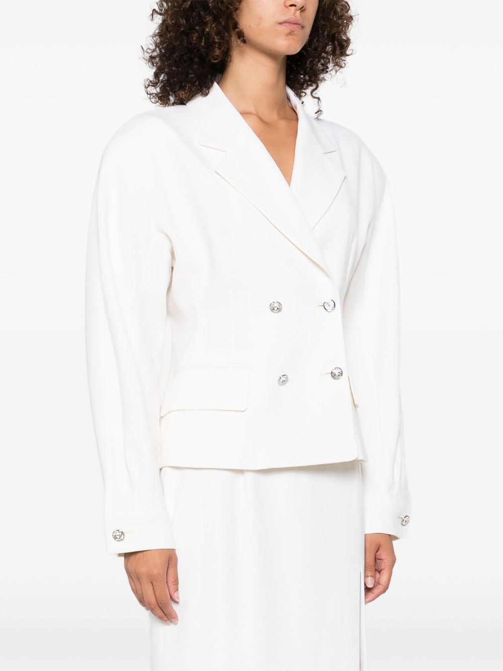 Giacca doppiopetto con decorazione in bianco Alessandra Rich - donna 