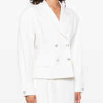 Giacca doppiopetto con decorazione in bianco Alessandra Rich - donna 