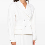Giacca doppiopetto con decorazione in bianco Alessandra Rich - donna 