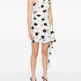 Abito monospalla a fiori in bianco Alessandra Rich - donna 
