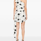 Abito monospalla a fiori in bianco Alessandra Rich - donna 