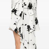 Abito monospalla a fiori in bianco Alessandra Rich - donna 